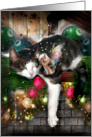 Sleeping Kitty & Faery Holiday Card