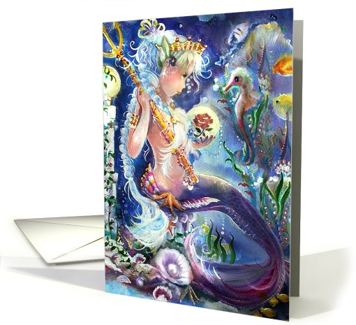 Little Miss Neptune, Mermaid Theme, Blank card (728954)