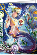 Little Miss Neptune, Mermaid Theme, Blank card