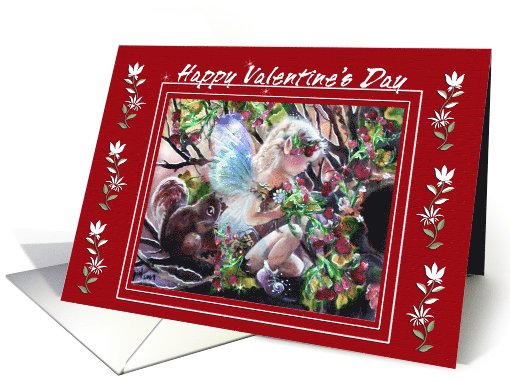 Faery & Squirrel Valentine ART card (734187)
