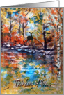 Pretty Fall Scene Art Card, Thinking of you, BLANK card