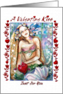 Kissing Fish & Mermaid Art, Valentine Kiss card