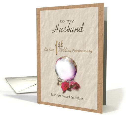 1st Wedding Anniversary, Crystal Ball Art card (743972)
