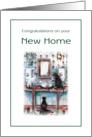 Cats in the Bathroom, Humor, New Home Congratulations card