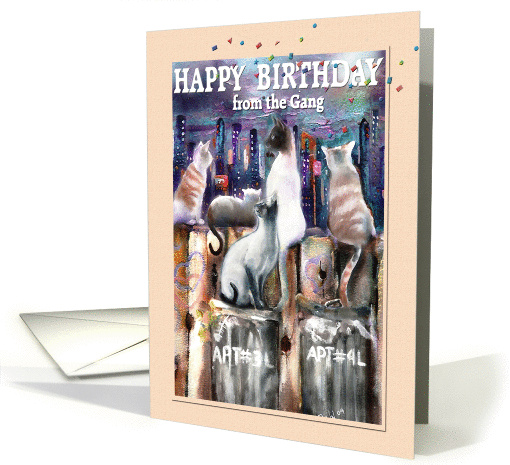 CITY CATS,From the GANG, Happy Birthday card (749865)