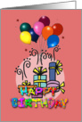 Balloons, Colorful , Happy Birthday card