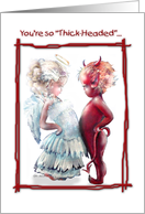 Whimsical, I Love You, cute Angel VS. Devil card