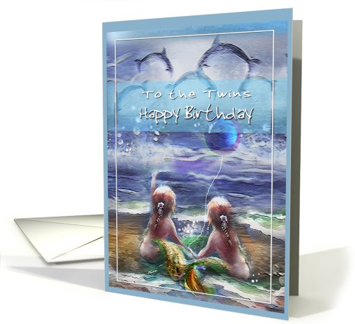 Twins Birthday, Mermaid themed ART card (763241)
