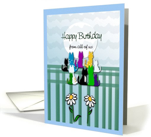 Colorful Kitties, Whimsical Birthday , from all card (763753)