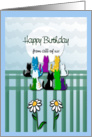 Colorful Kitties, Whimsical Birthday , from all card