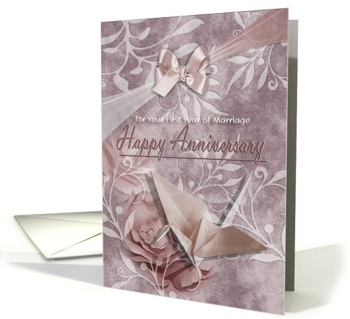 First Anniversary, Origami Paper Design card (766332)