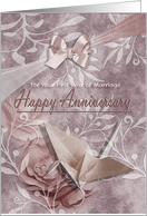 First Anniversary, Origami Paper Design card