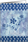 Polka Dots and Florals, Happy Birthday, Blank card
