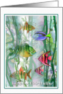 Birthday tropical Fishes, Colorful Birthday ART card