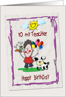 Teacher Birthday, from Child, Child-like ART card