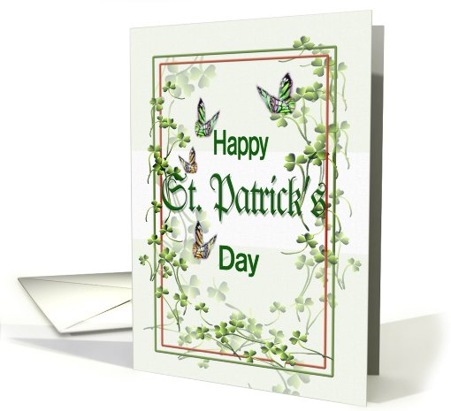 Clover & Butterflies, St. Patrick's Day art card (775222)