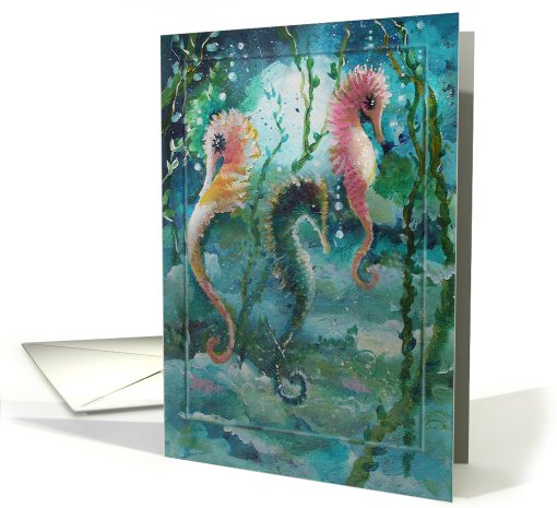 Colorful Sea Horse Art
 card (818002)