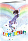 Little Girl, Rainbows, Happy Birthday card