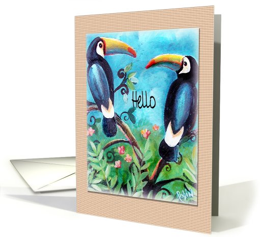 Whimsical Toucons, Hello card (821513)