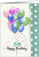 Balloons & Confetti, Happy Birthday card