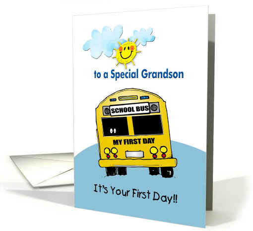 to Grandson,First Day of Pre-School card (853479)