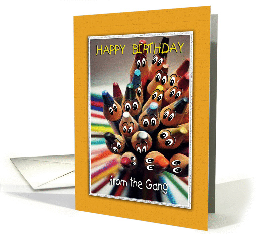 Pencil People, Happy Birthday from the Gang card (858046)
