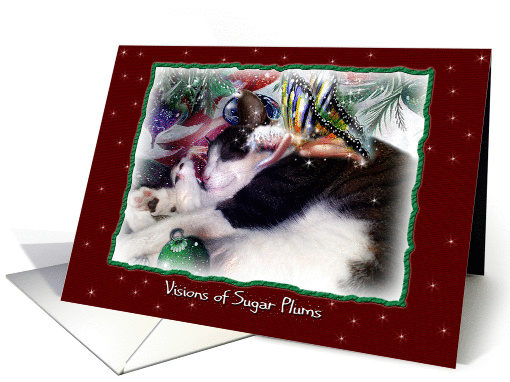 Sleeping Christmas Fairy and Kitty card (878089)