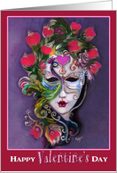 Colorful Valentine Mask, Happy Valentine’s Day card