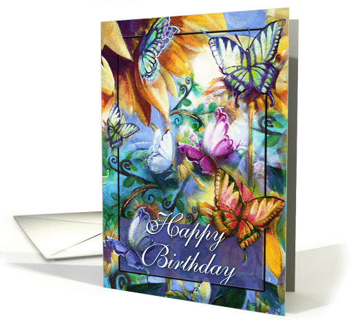 Colorful Butterflies, Birthday card (892381)