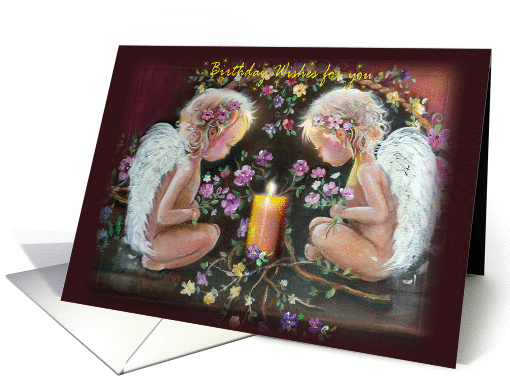 Angels and Flowers,Happy Birthday card (908252)