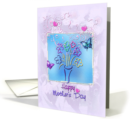 Happy Mother's Day, Butterflies, Hearts and Flowers card (921382)