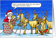 Christmas - Rooftop Santa and reindeer card