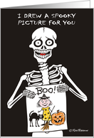 Halloween Skeleton - Boo card