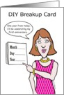 DIY Breakup Card - Woman In Pink With Calendar card