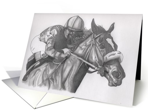 Horse and Jockey card (707471)