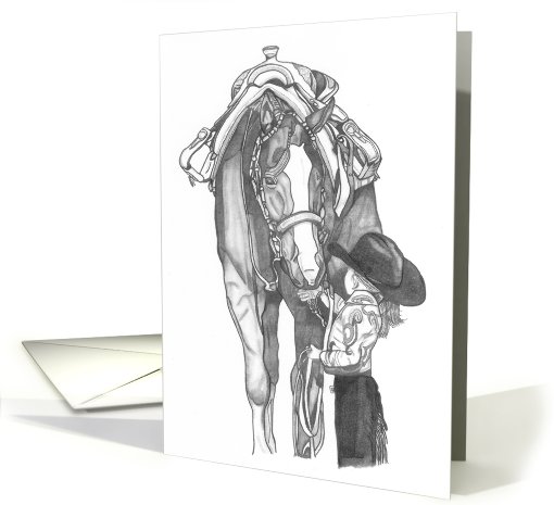 Child and Horse in Pencil card (707528)