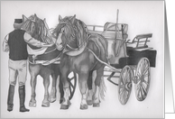 Belgian Horses with wagon card
