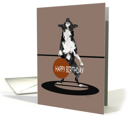 HAPPY BIRTHDAY DOG PLAYING BASKETBALL card (1071205)