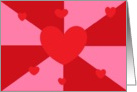 red and pink valentine day hearts card