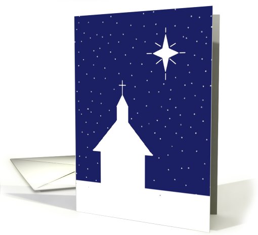 Christmas snow church star card (735295)