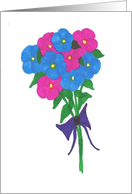 Blue and Pink Flowers Flower Girl card