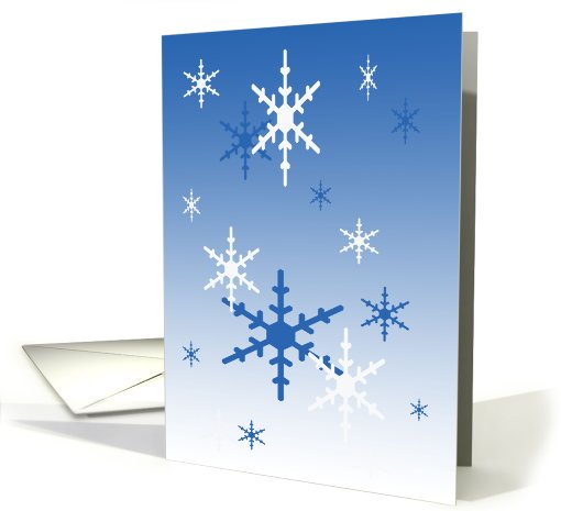Winter Blue Snowflakes Blank inside card (745129)