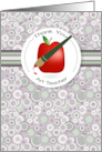 Apple and Paintbrush Art Teacher Thank You card