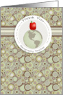 Apple and Globe Geography Teacher Thank You card