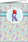 Apple and Letter K Teacher Kindergarten Thank You card