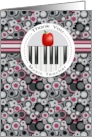 Apple and Piano Keys Music Teacher Thank You card