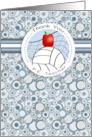 Apple and Volley Ball Physical Education Teacher Thank You card