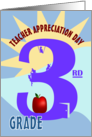 Third Grade and Apple Happy Teacher Appreciation Day card