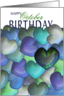 Rendered Opal Hearts October Birthday card