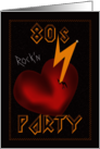 Heart and Lightning Strike 80s Themed Party Invitation card